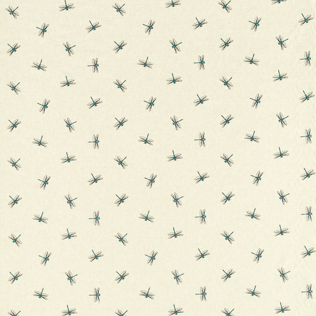 Damsel fabric in teal color - pattern F1514/04.CAC.0 - by Clarke And Clarke in the Amazonia By Studio G For C&amp;C collection