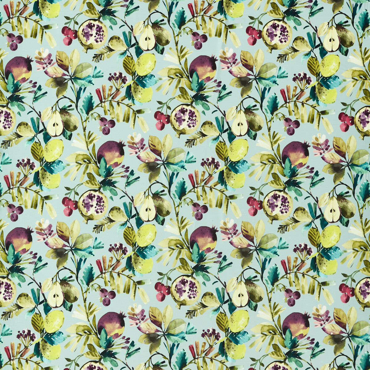 Fruta fabric in mineral velvet color - pattern F1515/02.CAC.0 - by Clarke And Clarke in the Amazonia By Studio G For C&C collection