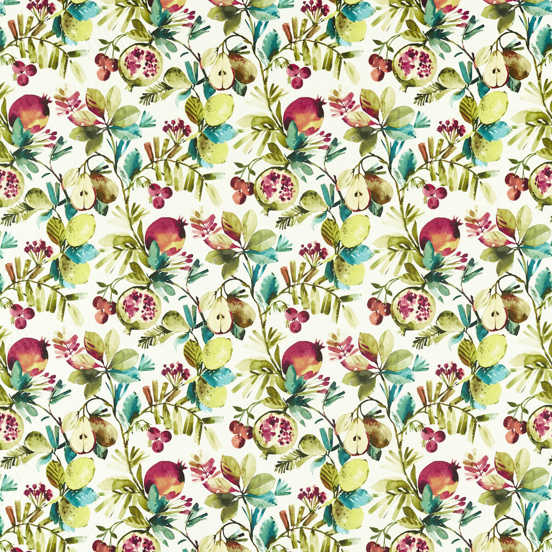 Fruta fabric in summer cotton color - pattern F1516/01.CAC.0 - by Clarke And Clarke in the Amazonia By Studio G For C&amp;C collection