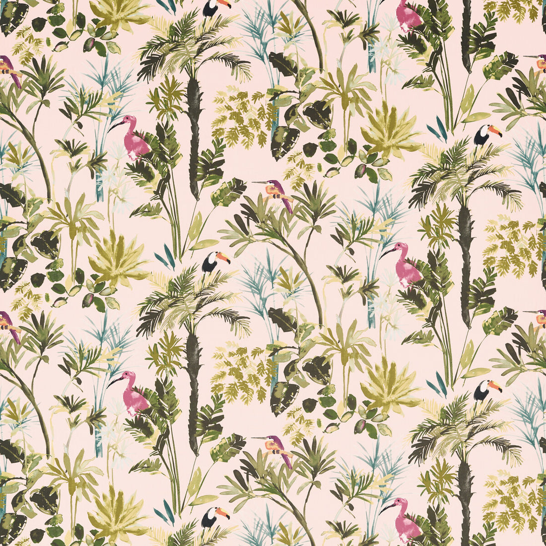 Palm fabric in blush velvet color - pattern F1517/01.CAC.0 - by Clarke And Clarke in the Amazonia By Studio G For C&amp;C collection
