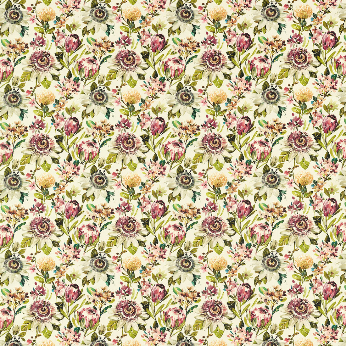 Paradise fabric in autumn color - pattern F1519/01.CAC.0 - by Clarke And Clarke in the Amazonia By Studio G For C&amp;C collection