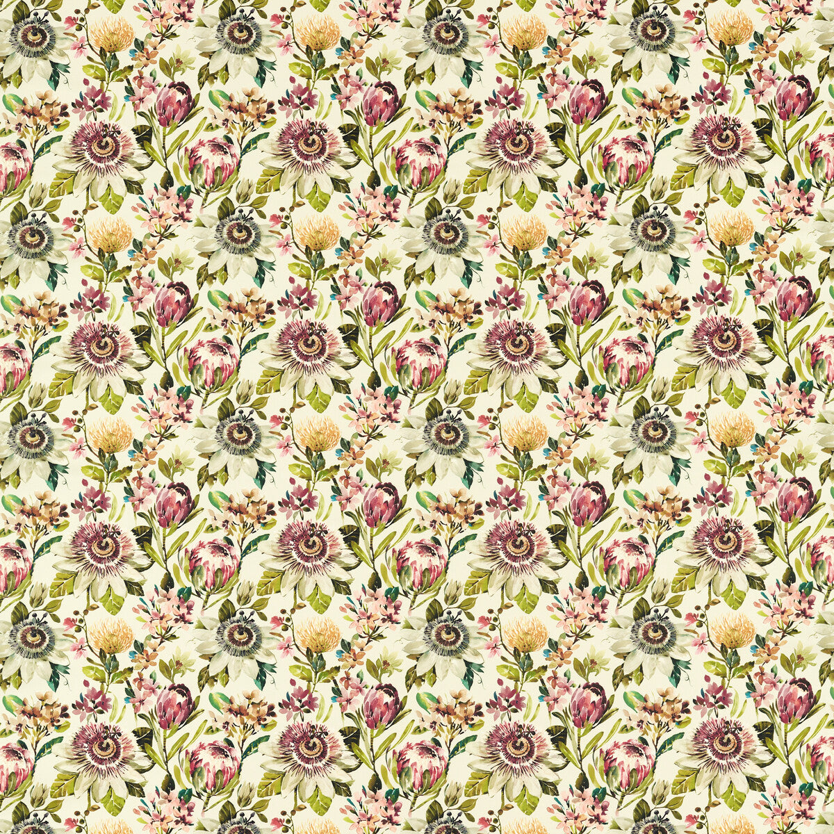 Paradise fabric in autumn color - pattern F1519/01.CAC.0 - by Clarke And Clarke in the Amazonia By Studio G For C&C collection