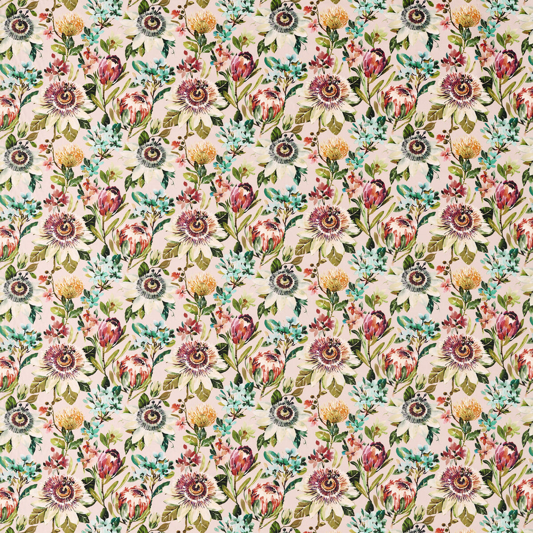 Paradise fabric in blush color - pattern F1519/02.CAC.0 - by Clarke And Clarke in the Amazonia By Studio G For C&amp;C collection