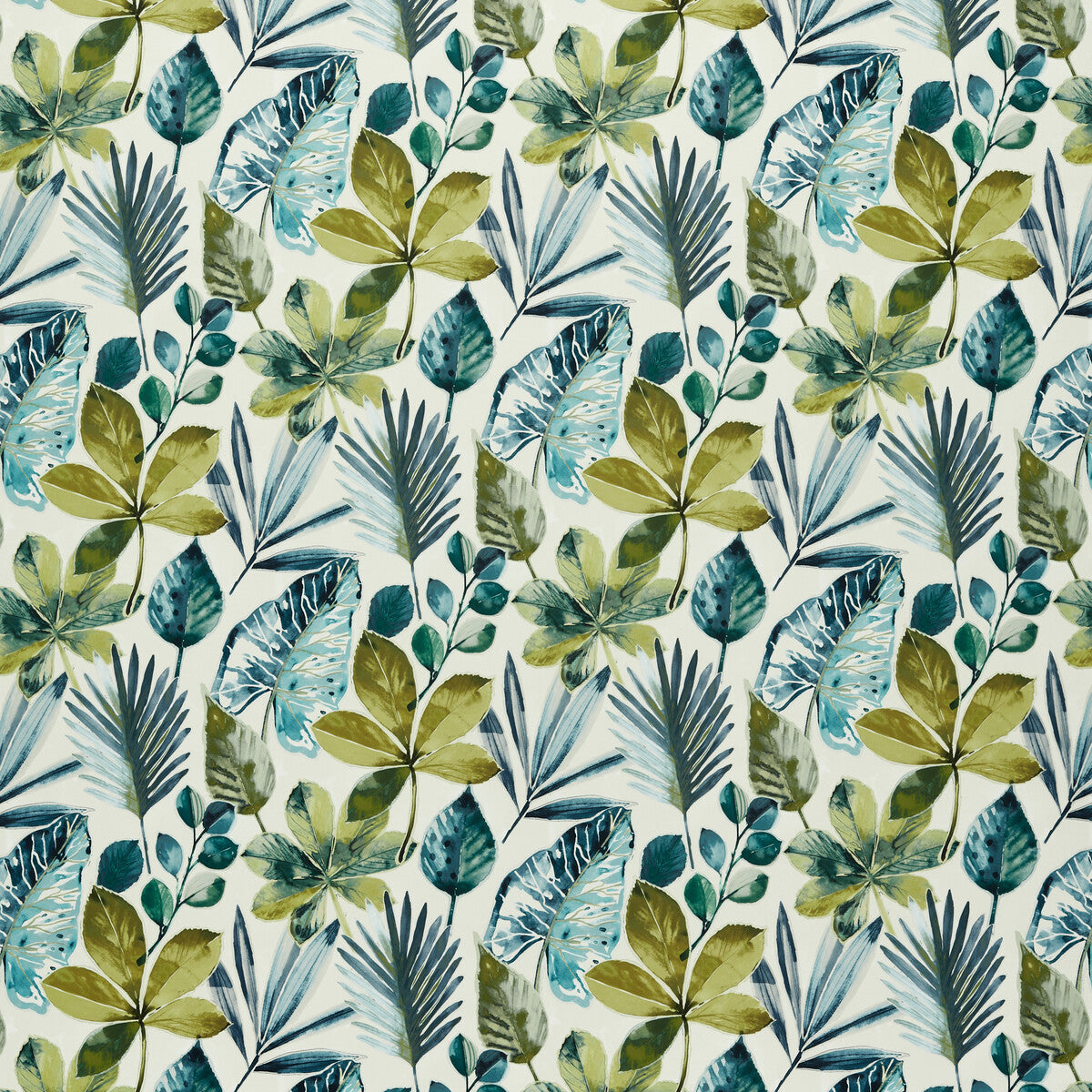 Rainforest fabric in glade velvet color - pattern F1522/01.CAC.0 - by Clarke And Clarke in the Amazonia By Studio G For C&C collection