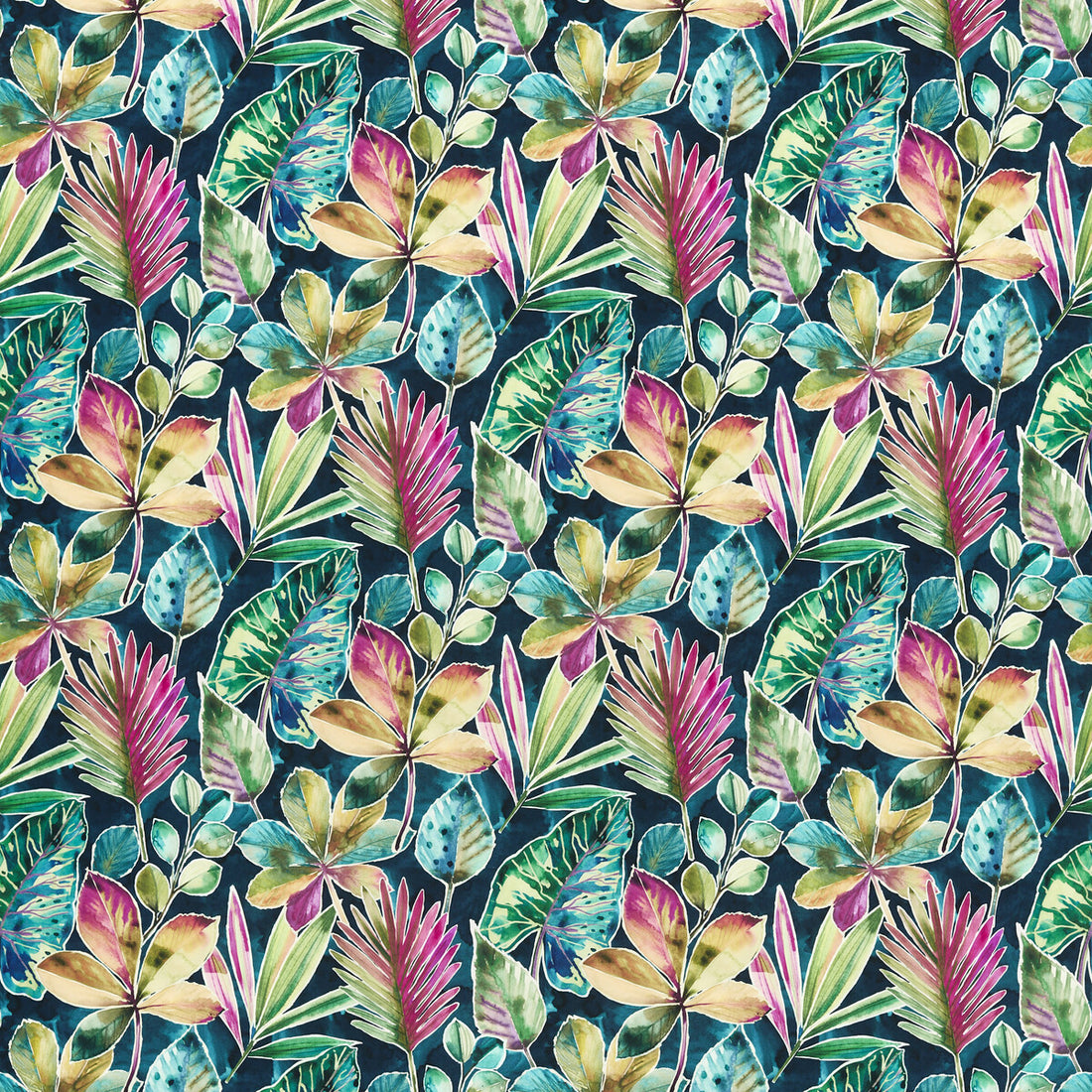 Rainforest fabric in mult velveti color - pattern F1522/02.CAC.0 - by Clarke And Clarke in the Amazonia By Studio G For C&amp;C collection