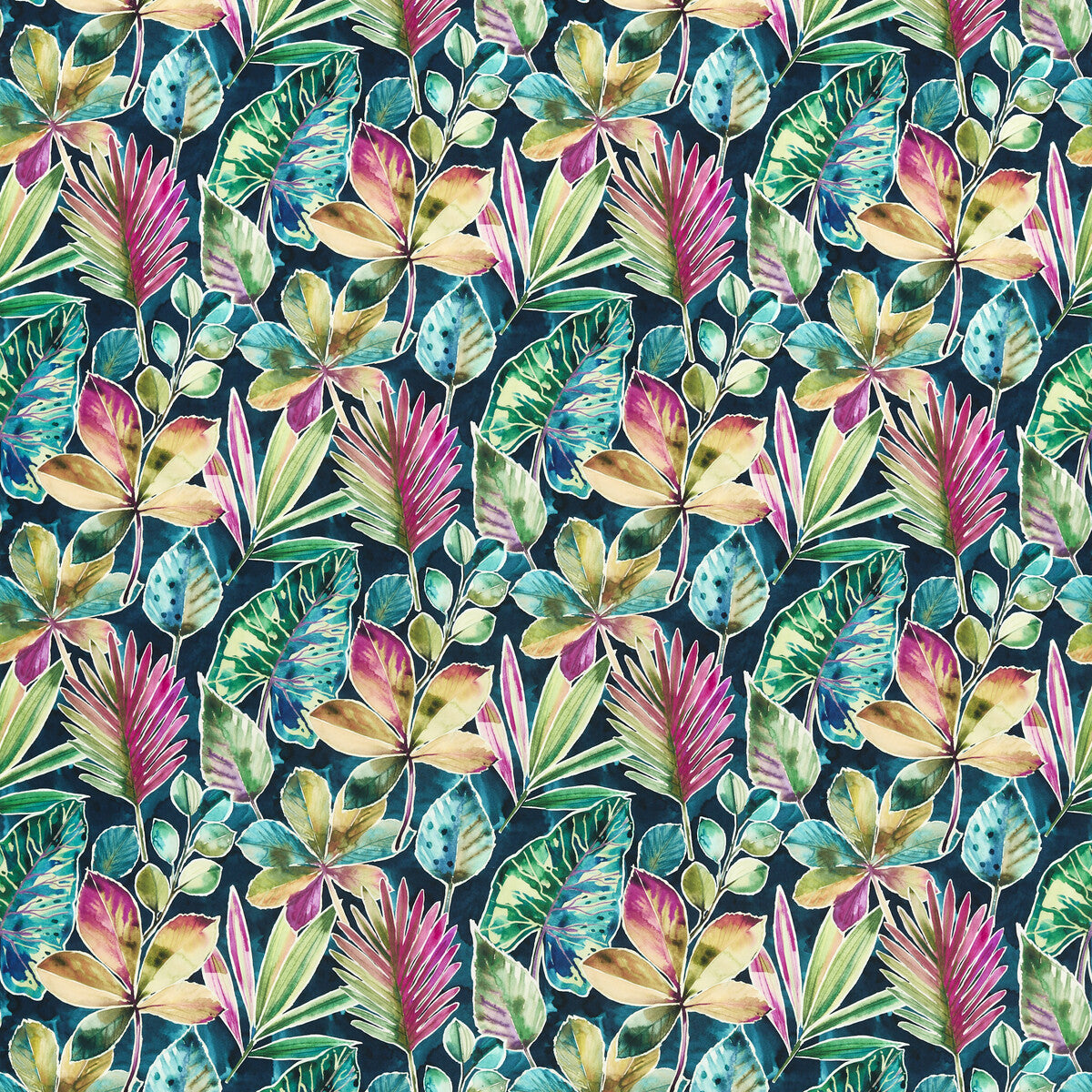 Rainforest fabric in mult velveti color - pattern F1522/02.CAC.0 - by Clarke And Clarke in the Amazonia By Studio G For C&C collection