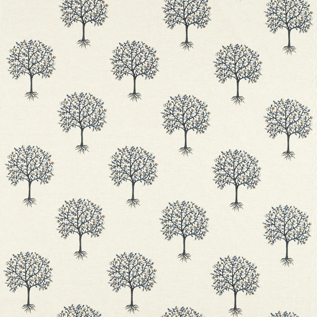 Bergamot fabric in denim/midnight color - pattern F1541/03.CAC.0 - by Clarke And Clarke in the Clarke & Clarke Vintage collection