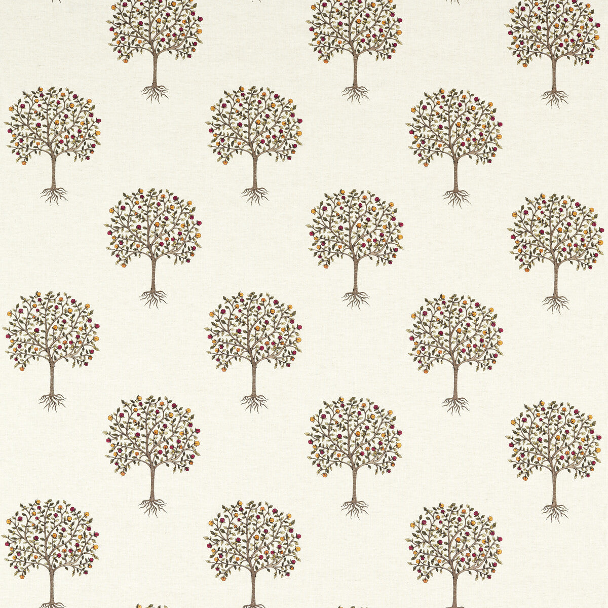 Bergamot fabric in multi/linen color - pattern F1541/04.CAC.0 - by Clarke And Clarke in the Clarke & Clarke Vintage collection
