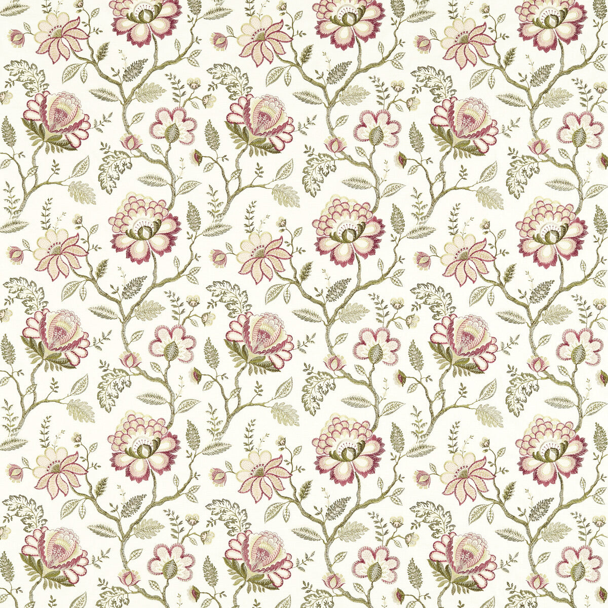 Adeline fabric in blush/raspberry color - pattern F1543/02.CAC.0 - by Clarke And Clarke in the Clarke & Clarke Vintage collection