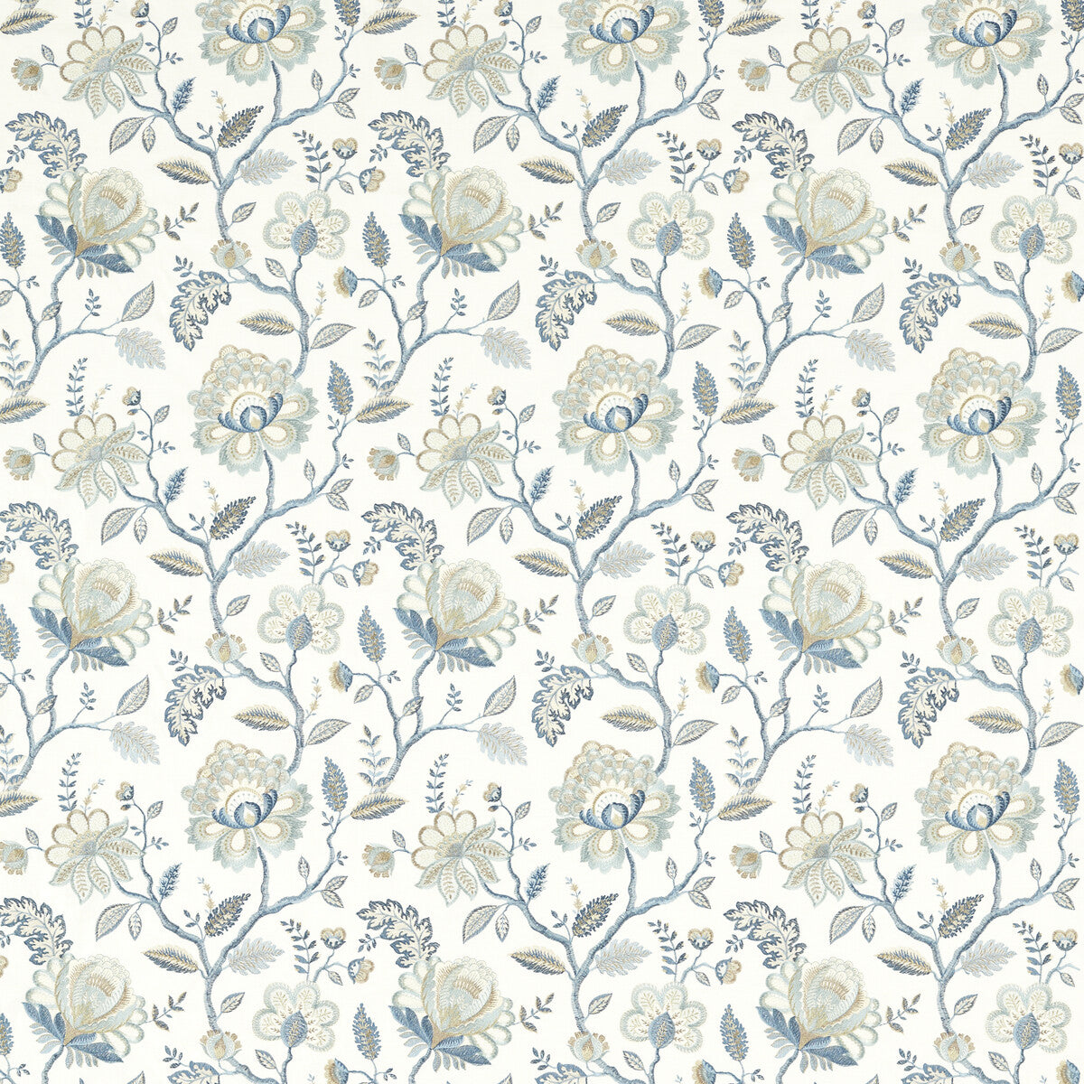 Adeline fabric in denim/midnight color - pattern F1543/03.CAC.0 - by Clarke And Clarke in the Clarke & Clarke Vintage collection