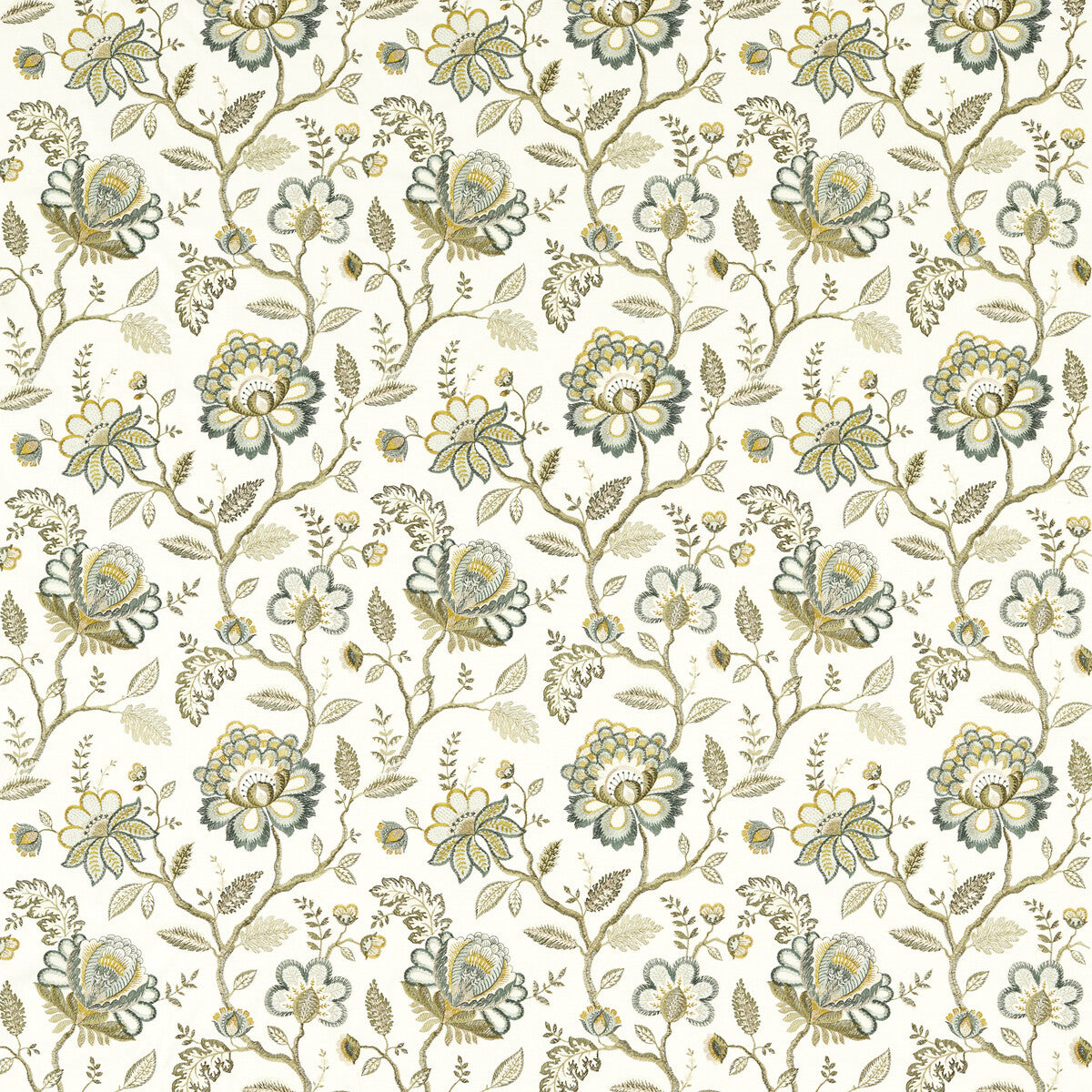 Adeline fabric in teal color - pattern F1543/04.CAC.0 - by Clarke And Clarke in the Clarke & Clarke Vintage collection