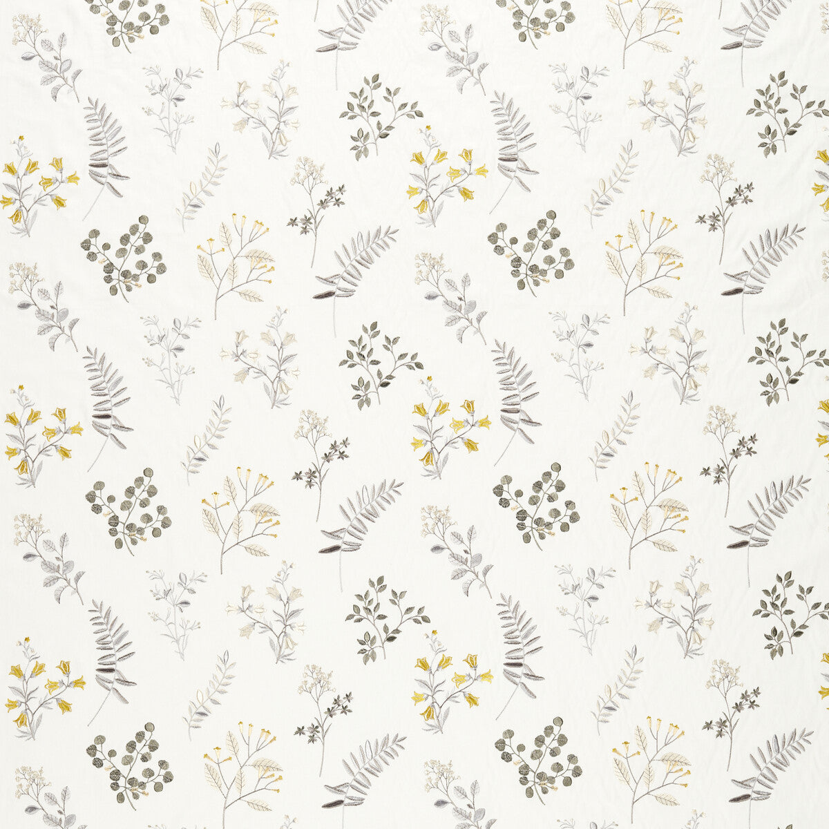 Brigitte fabric in pewter/chartreuse color - pattern F1554/03.CAC.0 - by Clarke And Clarke in the Clarke & Clarke Pavilion collection