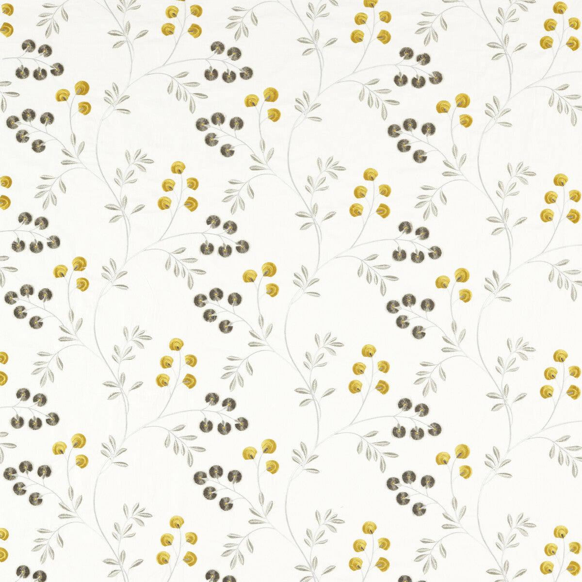 Rochelle fabric in pewter/chartreuse color - pattern F1556/03.CAC.0 - by Clarke And Clarke in the Clarke & Clarke Pavilion collection