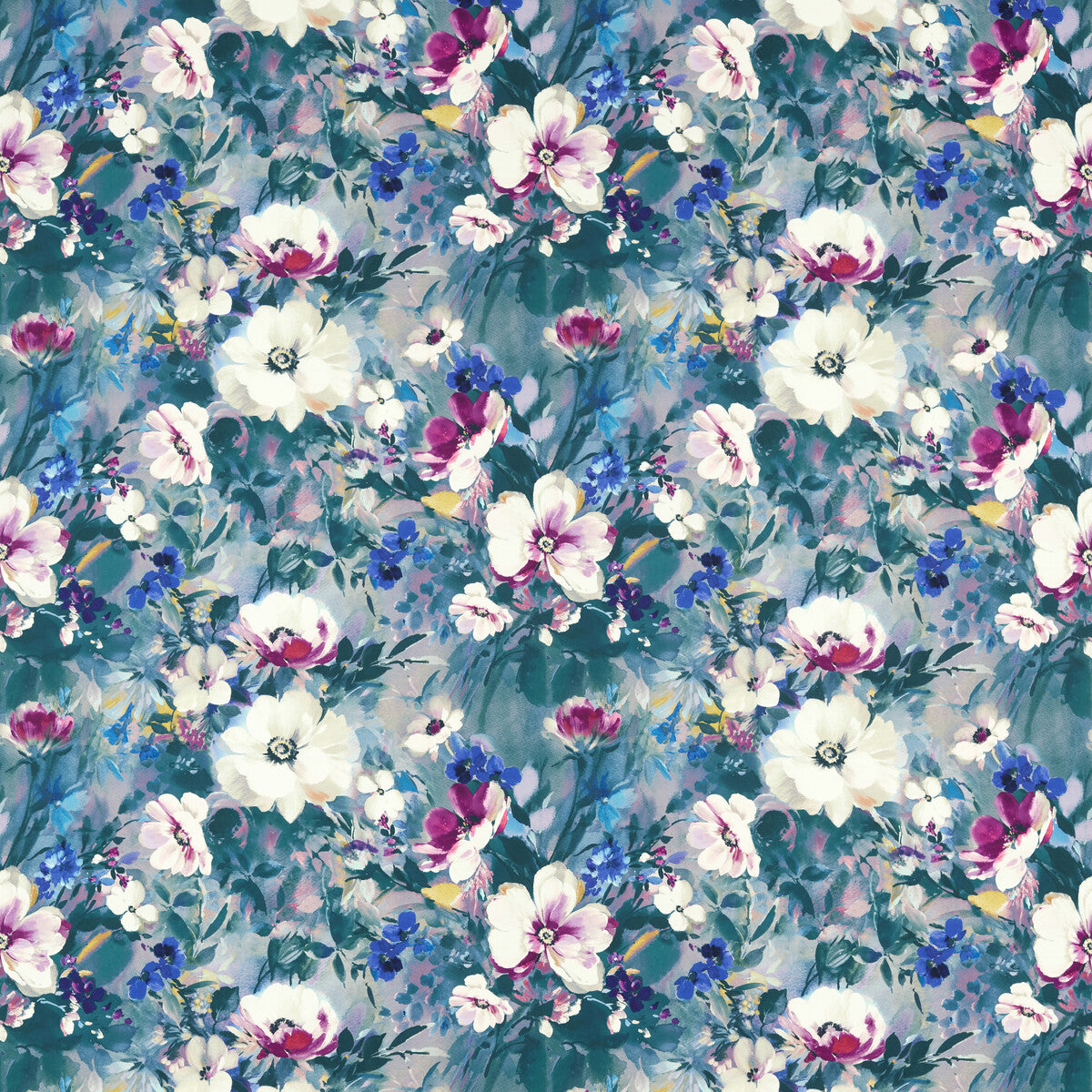 Rugosa fabric in damson velvet color - pattern F1574/01.CAC.0 - by Clarke And Clarke in the Floral Flourish By Studio G For C&C collection