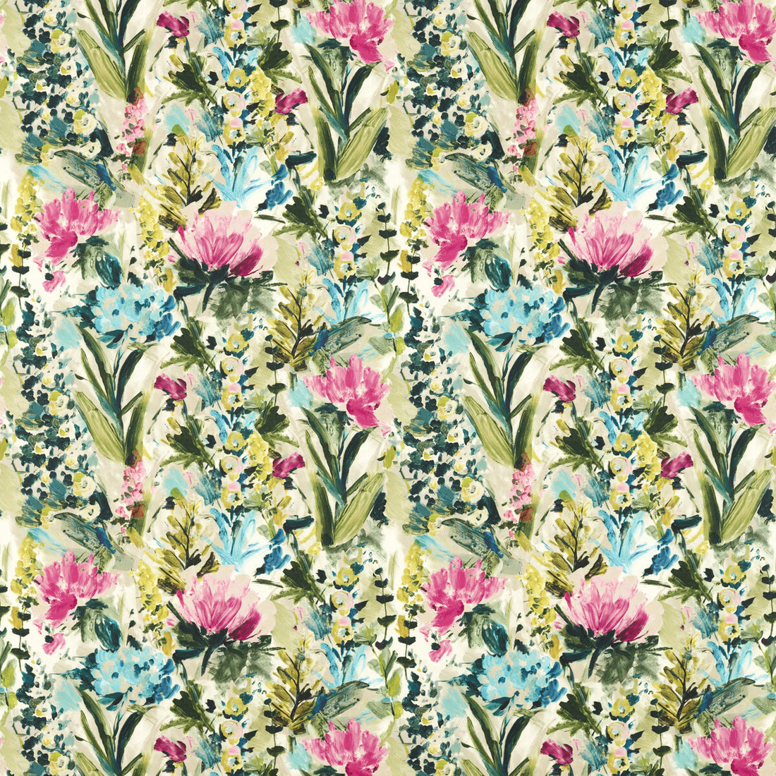 Hydrangea fabric in summer color - pattern F1576/05.CAC.0 - by Clarke And Clarke in the Floral Flourish By Studio G For C&amp;C collection