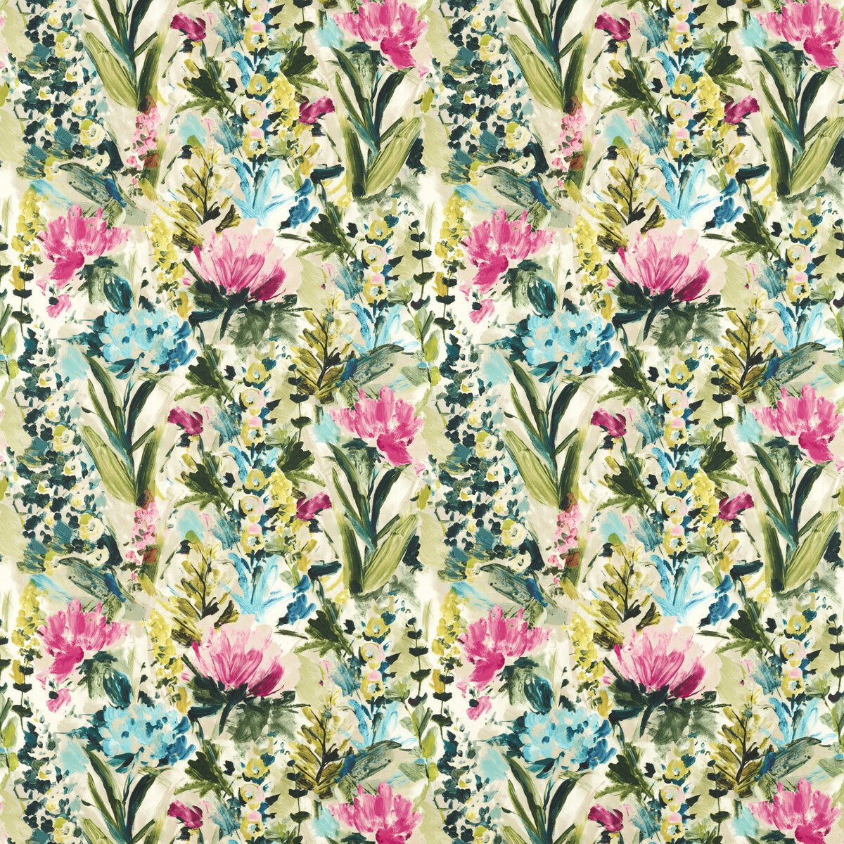 Hydrangea fabric in summer color - pattern F1576/05.CAC.0 - by Clarke And Clarke in the Floral Flourish By Studio G For C&C collection