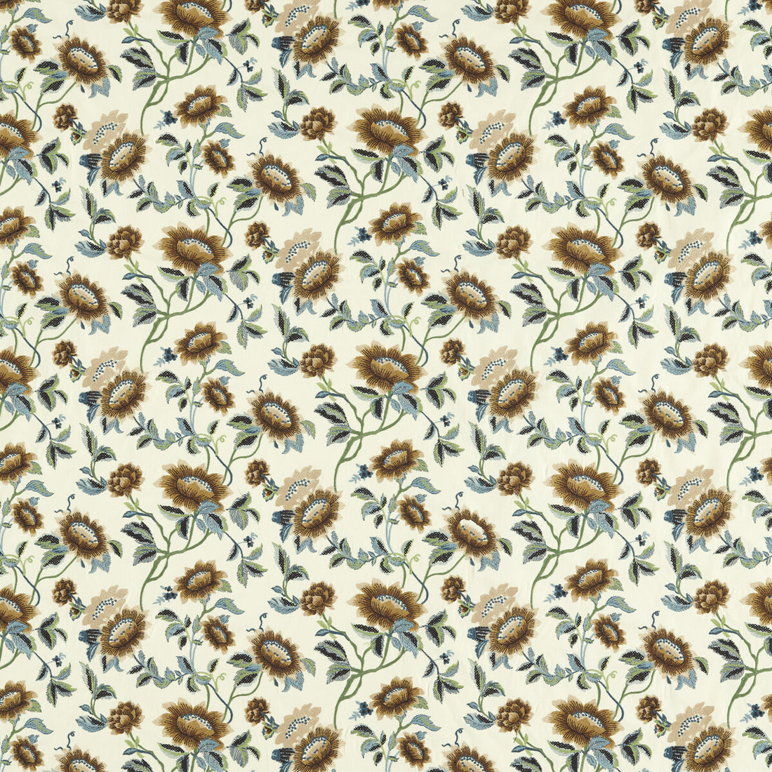 Tonquin fabric in ivory/chartreuse emb color - pattern F1580/02.CAC.0 - by Clarke And Clarke in the Clarke &amp; Clarke Botanical Wonders Fabric collection