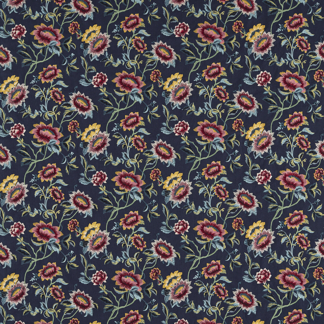 Tonquin fabric in midnight emb color - pattern F1580/03.CAC.0 - by Clarke And Clarke in the Clarke &amp; Clarke Botanical Wonders Fabric collection