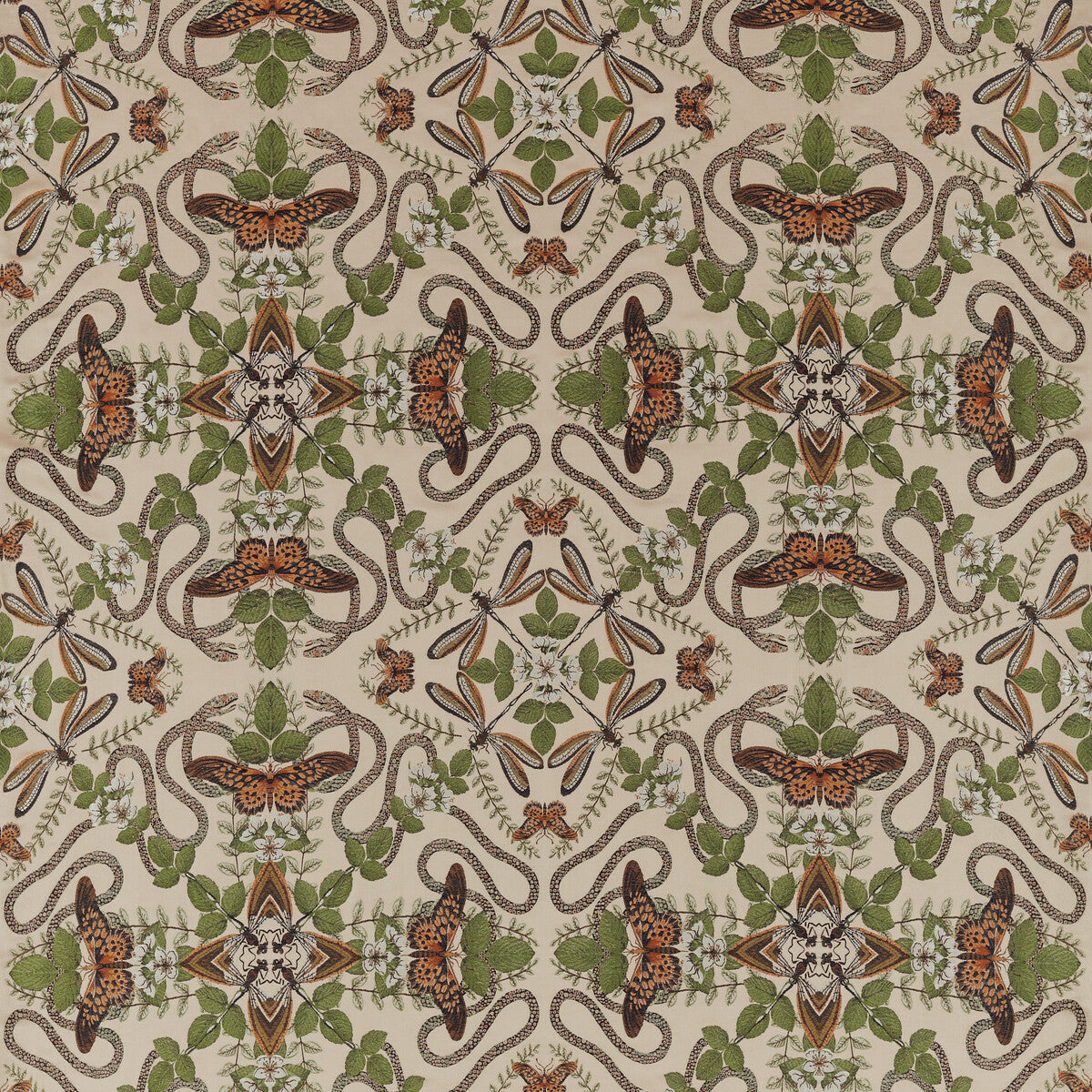 Emerald Forest fabric in blush jacquard color - pattern F1581/01.CAC.0 - by Clarke And Clarke in the Clarke & Clarke Botanical Wonders Fabric collection