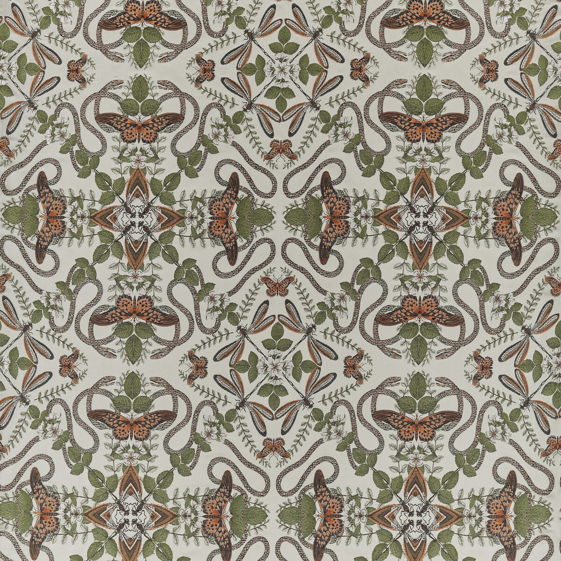 Emerald Forest fabric in smoke jacquard color - pattern F1581/03.CAC.0 - by Clarke And Clarke in the Clarke &amp; Clarke Botanical Wonders Fabric collection