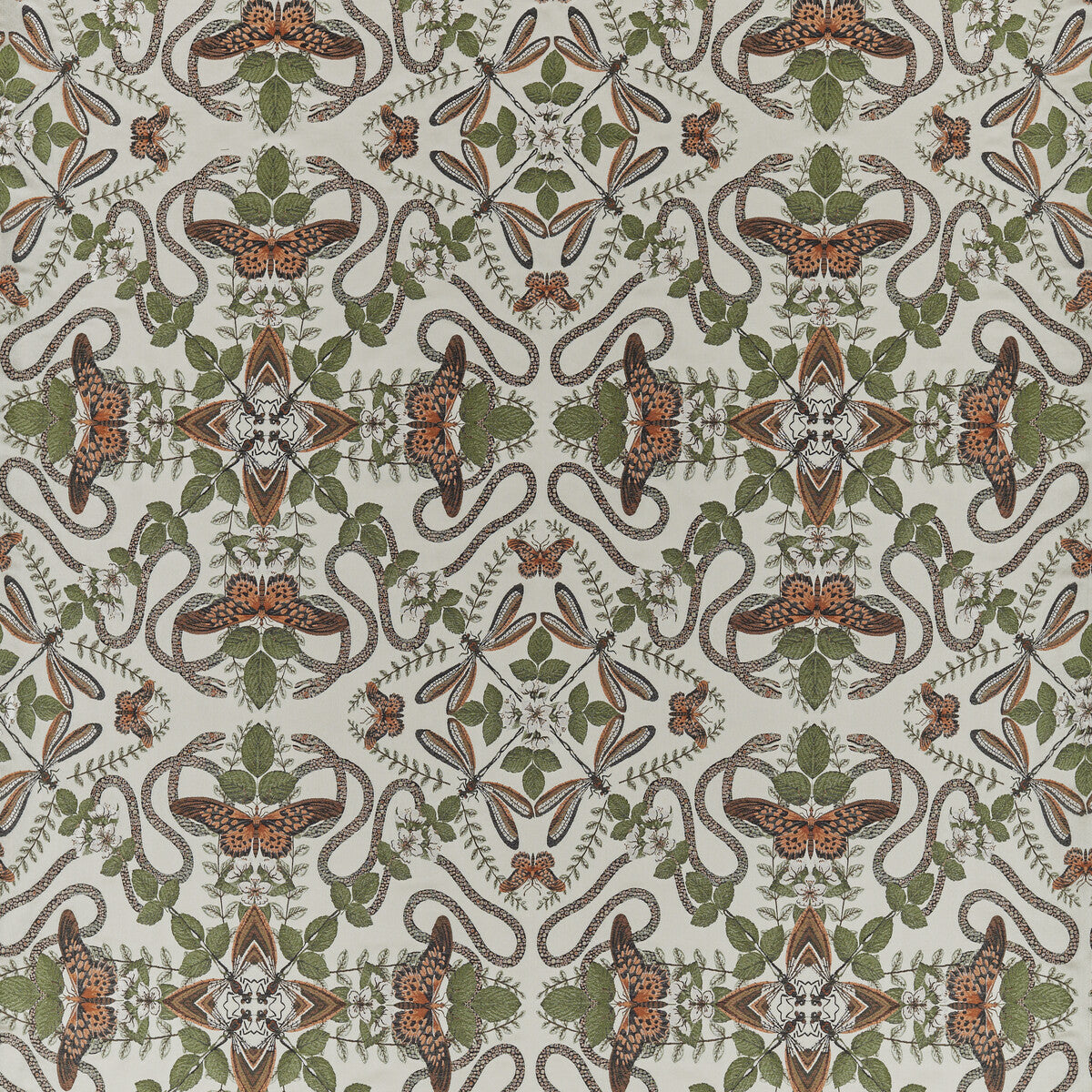 Emerald Forest fabric in smoke jacquard color - pattern F1581/03.CAC.0 - by Clarke And Clarke in the Clarke & Clarke Botanical Wonders Fabric collection