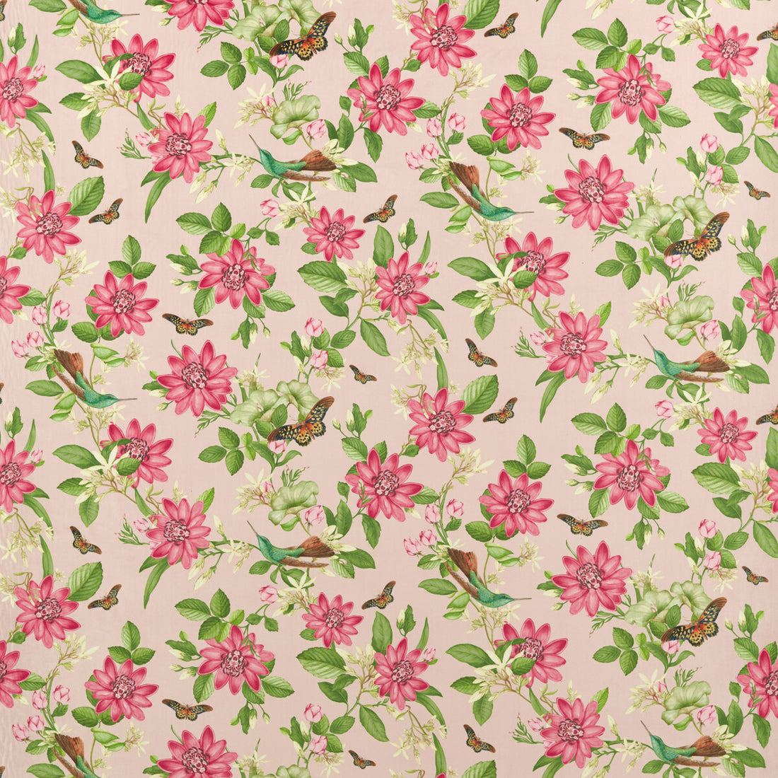 Pink Lotus fabric in blush velvet color - pattern F1588/01.CAC.0 - by Clarke And Clarke in the Clarke &amp; Clarke Botanical Wonders Fabric collection