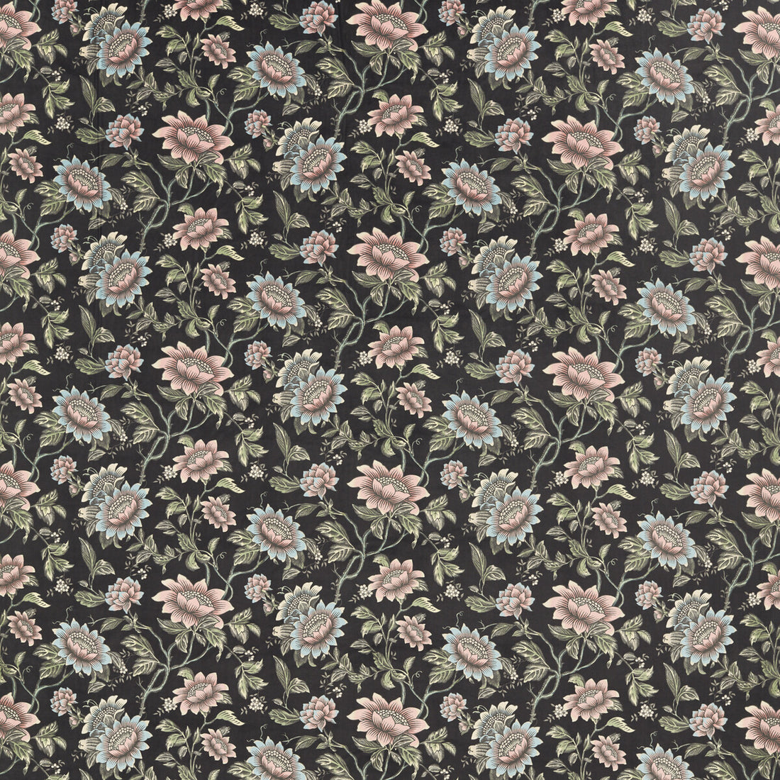 Tonquin fabric in noir velvet color - pattern F1590/02.CAC.0 - by Clarke And Clarke in the Clarke &amp; Clarke Botanical Wonders Fabric collection