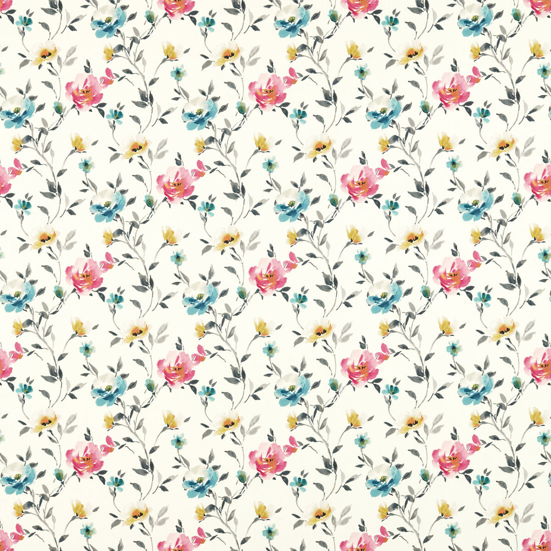Serena fabric in ivory color - pattern F1593/02.CAC.0 - by Clarke And Clarke in the Floral Flourish By Studio G For C&amp;C collection
