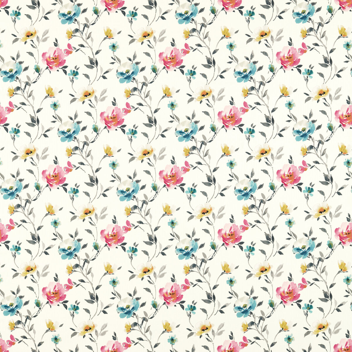 Serena fabric in ivory color - pattern F1593/02.CAC.0 - by Clarke And Clarke in the Floral Flourish By Studio G For C&C collection