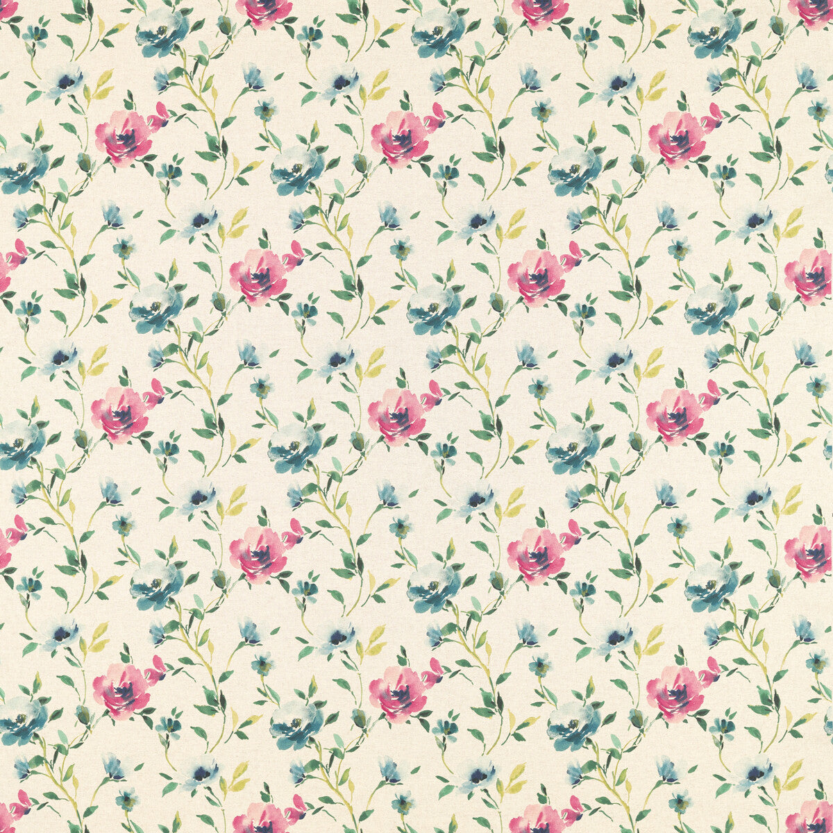 Serena fabric in linen/forest linen color - pattern F1594/01.CAC.0 - by Clarke And Clarke in the Floral Flourish By Studio G For C&C collection
