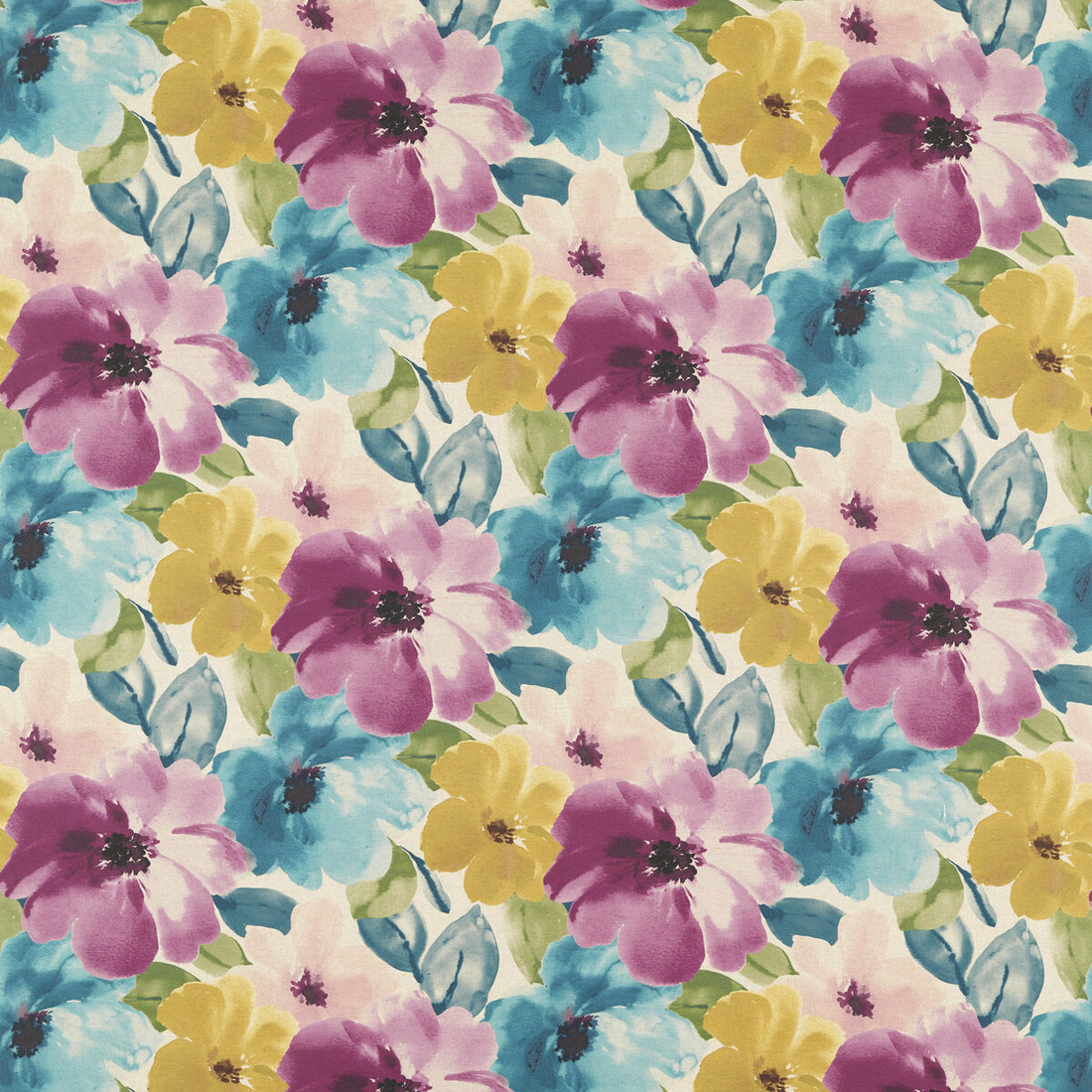 Thea fabric in summer linen color - pattern F1595/03.CAC.0 - by Clarke And Clarke in the Floral Flourish By Studio G For C&amp;C collection