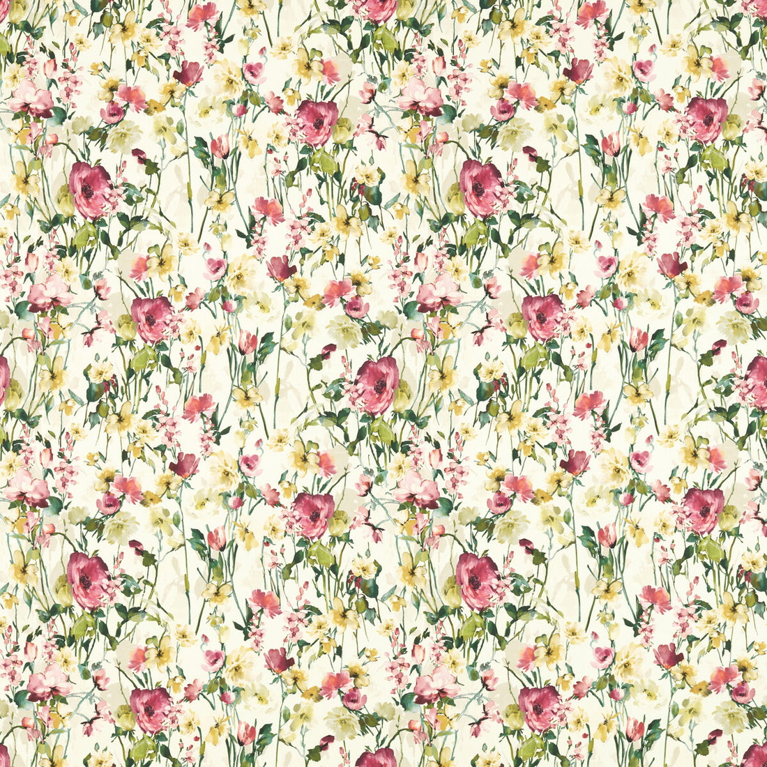 Wild Meadow fabric in ivory color - pattern F1596/04.CAC.0 - by Clarke And Clarke in the Floral Flourish By Studio G For C&amp;C collection