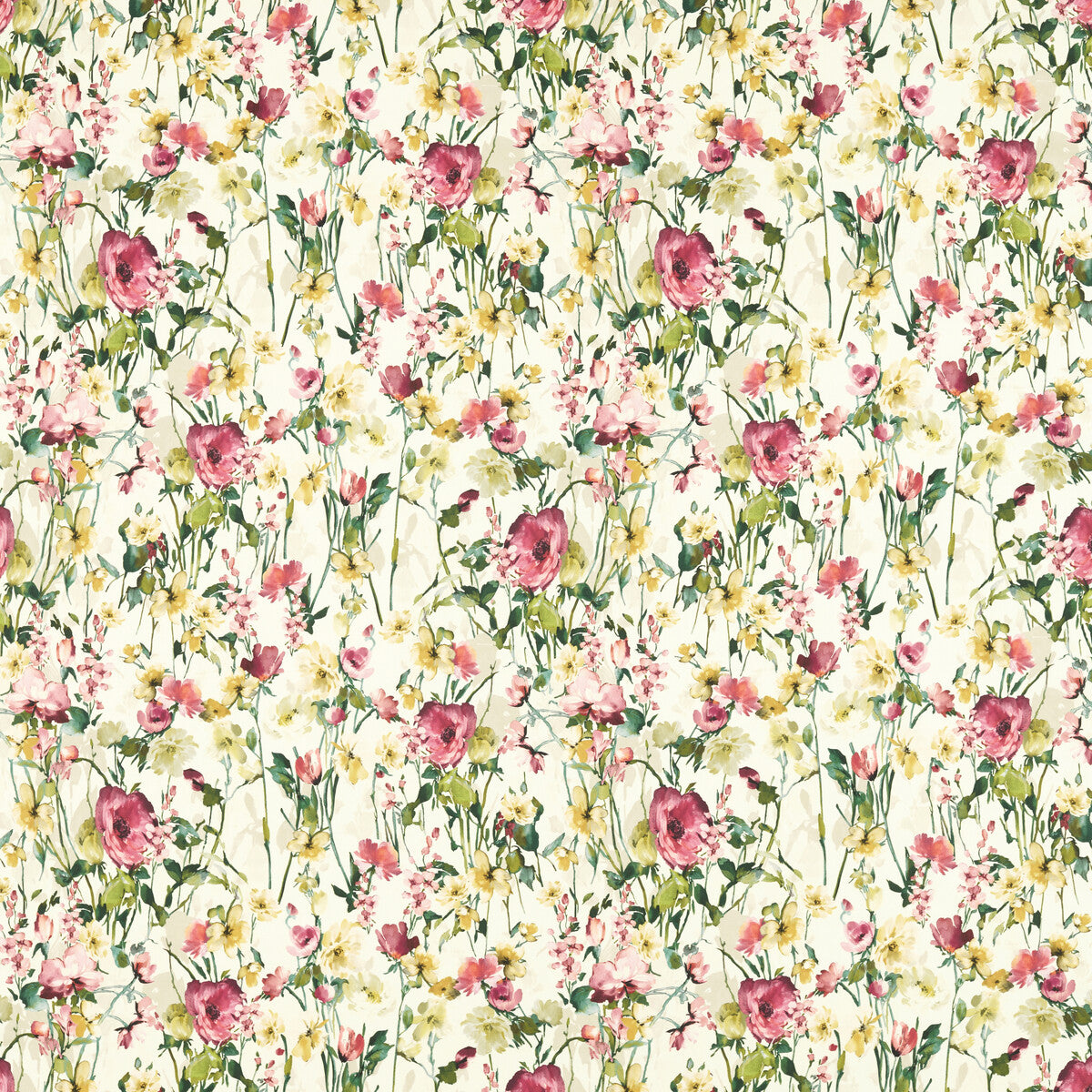 Wild Meadow fabric in ivory color - pattern F1596/04.CAC.0 - by Clarke And Clarke in the Floral Flourish By Studio G For C&C collection