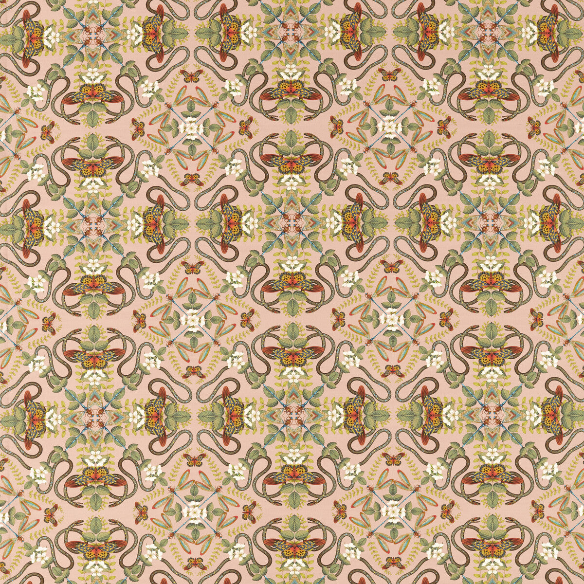 Emerald Forest fabric in blush linen color - pattern F1599/01.CAC.0 - by Clarke And Clarke in the Clarke & Clarke Botanical Wonders Fabric collection