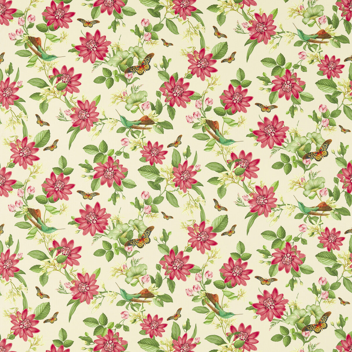 Pink Lotus fabric in ivory color - pattern F1602/01.CAC.0 - by Clarke And Clarke in the Clarke & Clarke Botanical Wonders Fabric collection