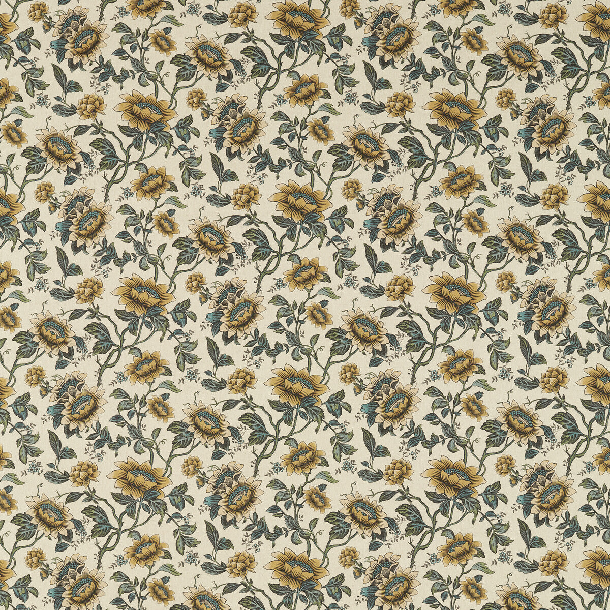 Tonquin fabric in linen/chartreuse color - pattern F1604/01.CAC.0 - by Clarke And Clarke in the Clarke & Clarke Botanical Wonders Fabric collection