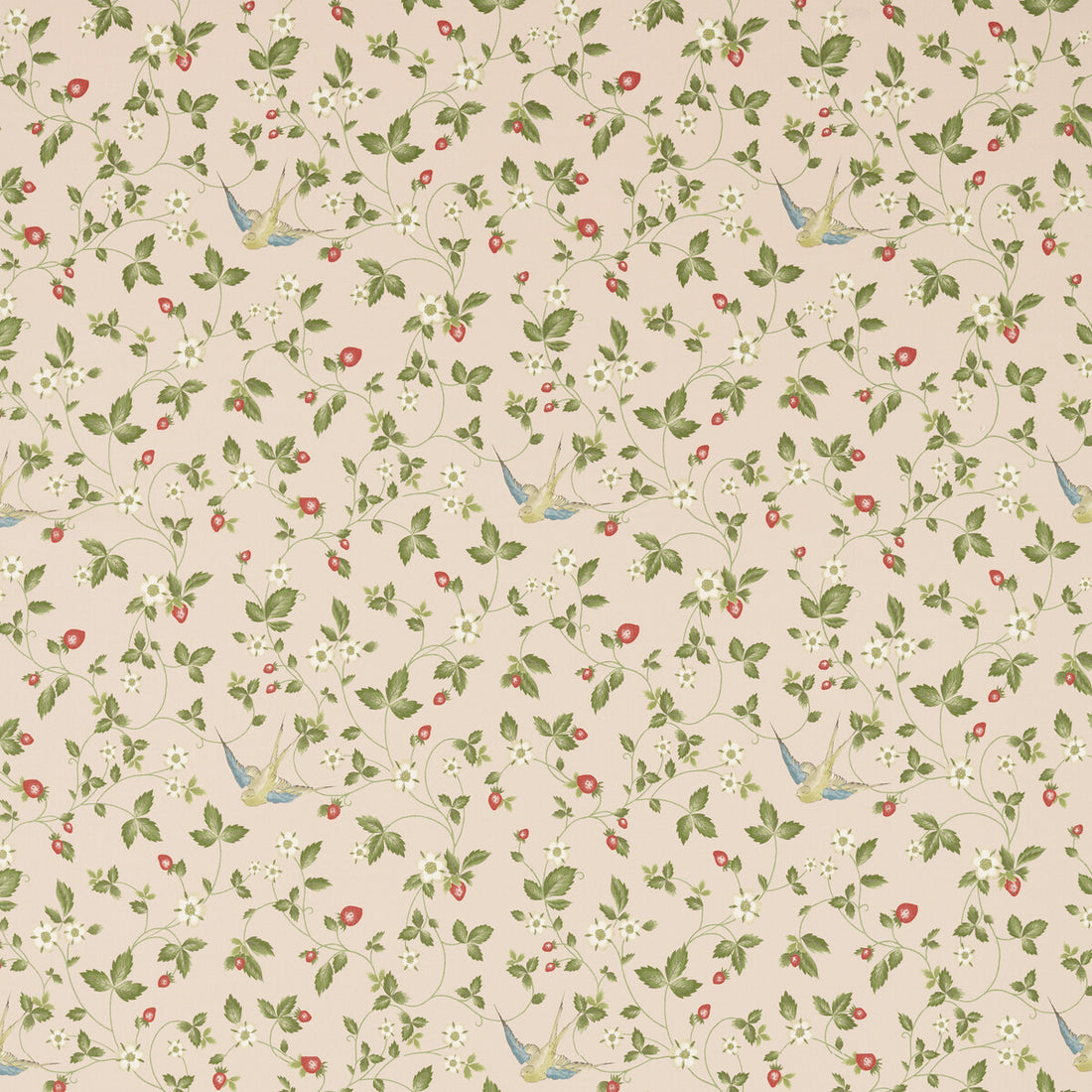 Wild Strawberry fabric in blush linen color - pattern F1606/01.CAC.0 - by Clarke And Clarke in the Clarke &amp; Clarke Botanical Wonders Fabric collection