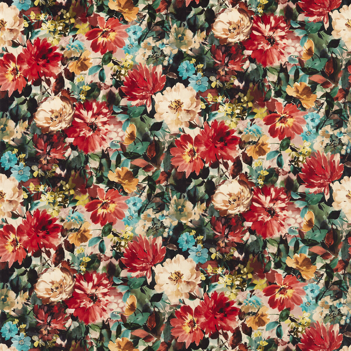Tahiti fabric in rouge velvet color - pattern F1610/05.CAC.0 - by Clarke And Clarke in the Clarke & Clarke Exotica 2 collection