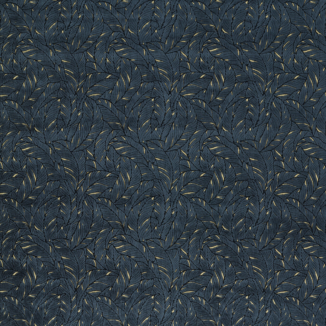 Selva fabric in midnight/gold velvet color - pattern F1611/04.CAC.0 - by Clarke And Clarke in the Clarke &amp; Clarke Exotica 2 collection