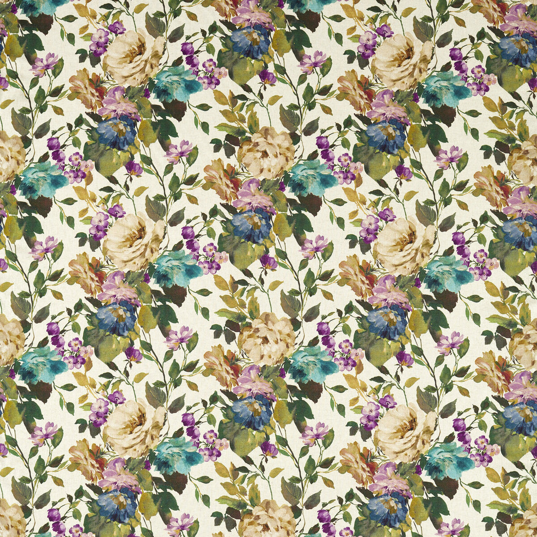 Bloom fabric in amethyst color - pattern F1613/01.CAC.0 - by Clarke And Clarke in the Clarke &amp; Clarke Exotica 2 collection
