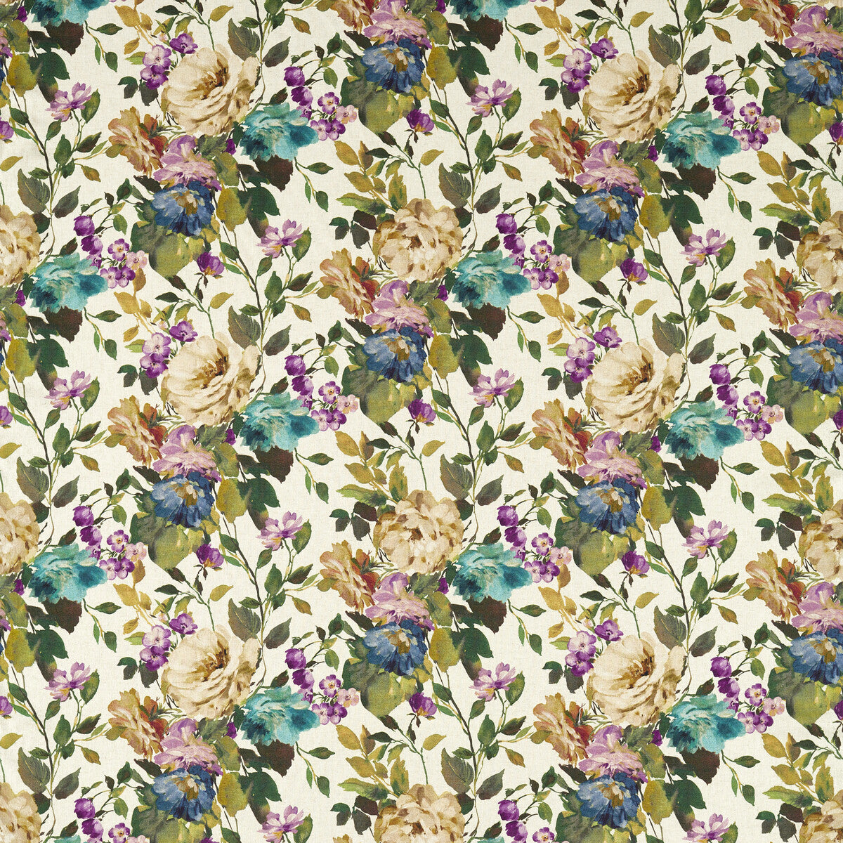 Bloom fabric in amethyst color - pattern F1613/01.CAC.0 - by Clarke And Clarke in the Clarke & Clarke Exotica 2 collection