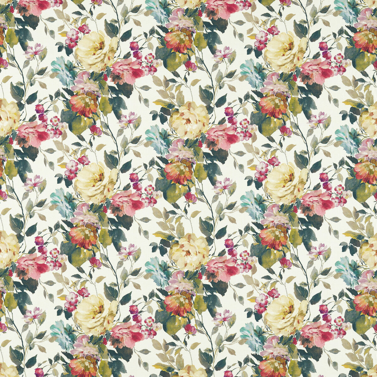 Bloom fabric in multi color - pattern F1613/04.CAC.0 - by Clarke And Clarke in the Clarke & Clarke Exotica 2 collection