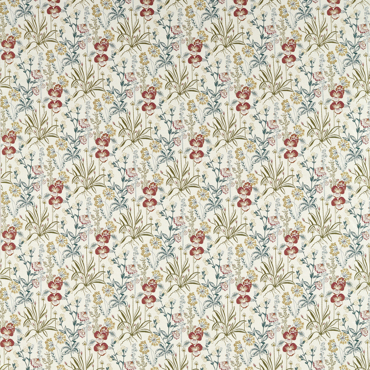 Elmsdale Jacquard fabric in forest/linen color - pattern F1647/01.CAC.0 - by Clarke And Clarke in the Ferndene collection