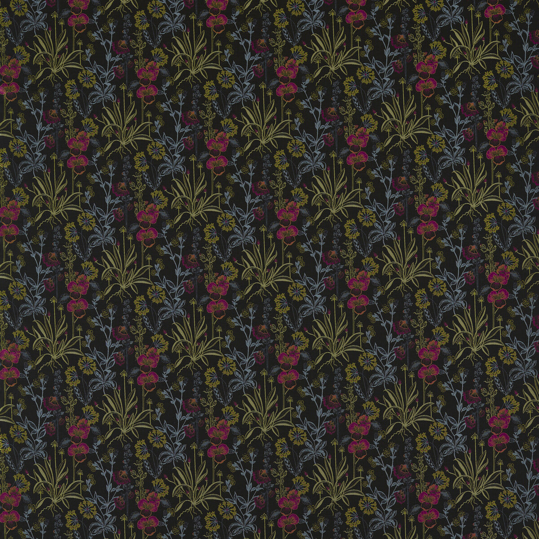Elmsdale Jacquard fabric in noir color - pattern F1647/02.CAC.0 - by Clarke And Clarke in the Ferndene collection