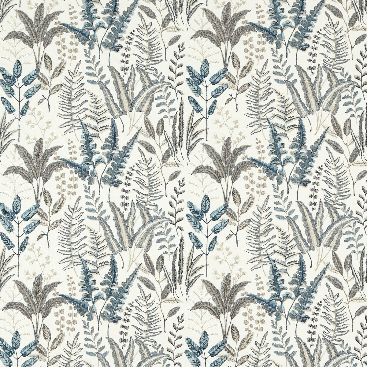 Bracken fabric in denim emb color - pattern F1654/01.CAC.0 - by Clarke And Clarke in the Clarke & Clarke Marianne collection