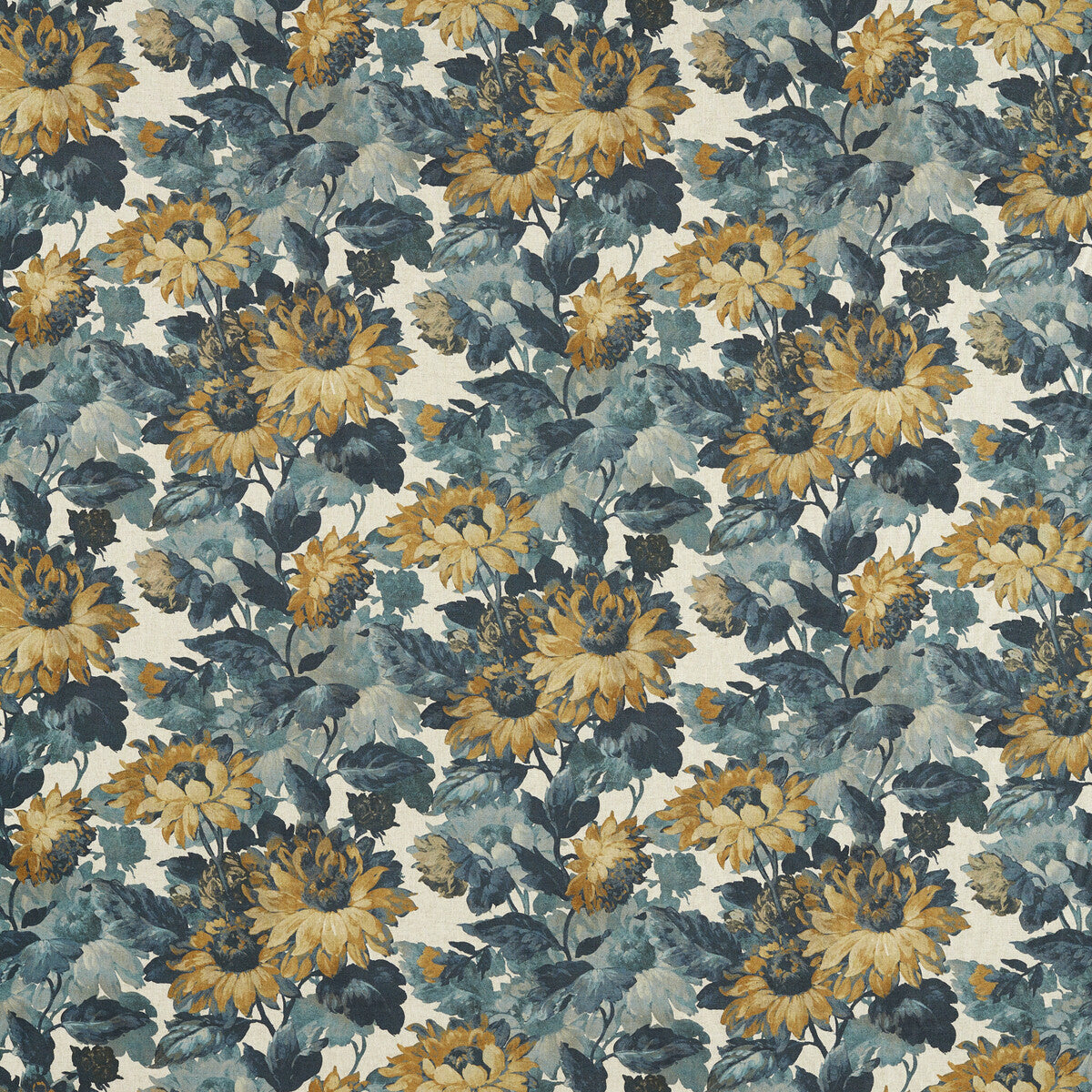 Sunforest fabric in denim linen color - pattern F1660/02.CAC.0 - by Clarke And Clarke in the Clarke & Clarke Marianne collection