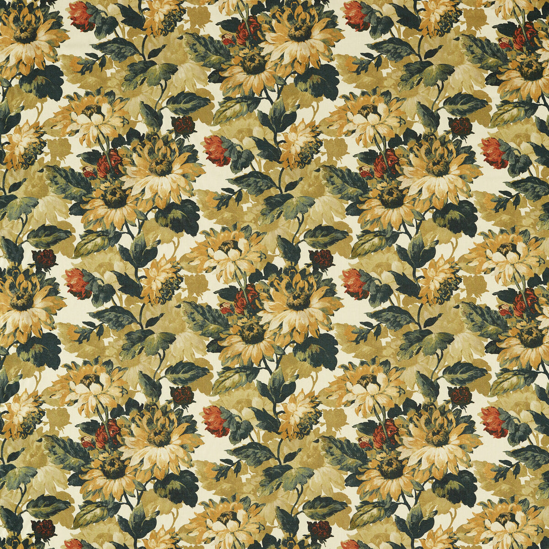 Sunforest fabric in olive russet color - pattern F1660/03.CAC.0 - by Clarke And Clarke in the Clarke &amp; Clarke Marianne collection