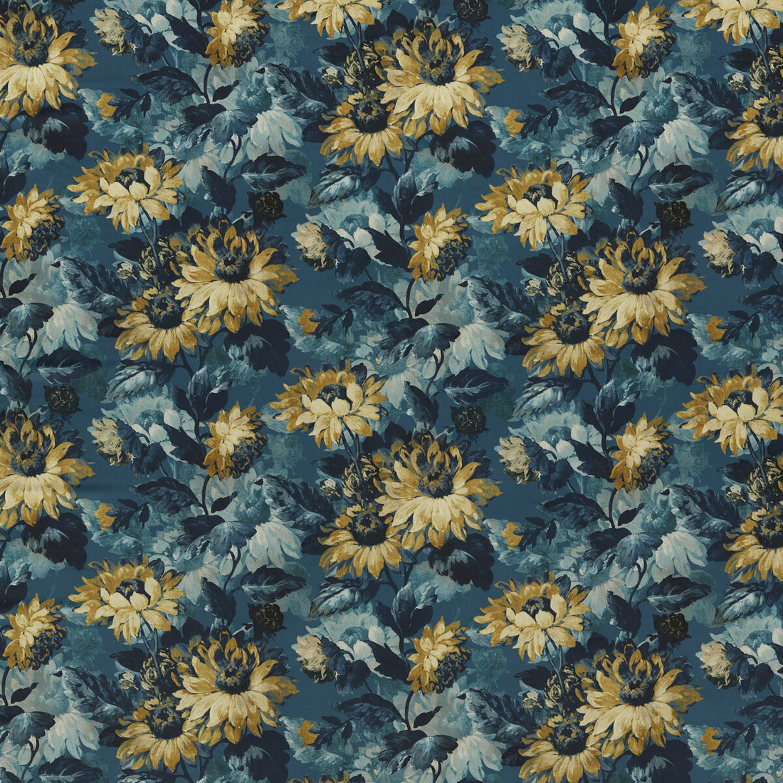 Sunforest fabric in denim velvet color - pattern F1661/01.CAC.0 - by Clarke And Clarke in the Clarke &amp; Clarke Marianne collection