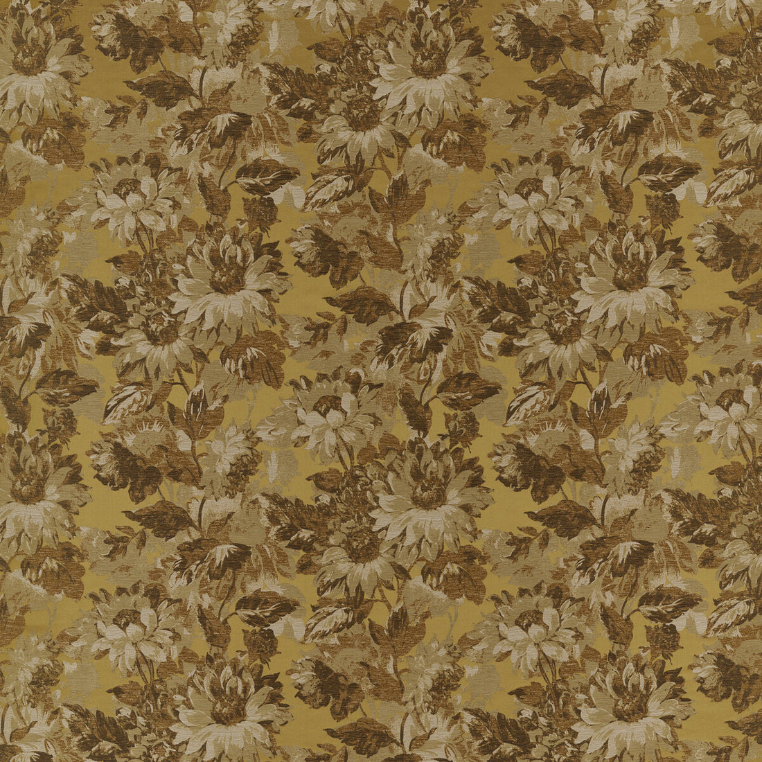 Sunforest fabric in ochre jacquard color - pattern F1662/01.CAC.0 - by Clarke And Clarke in the Clarke &amp; Clarke Marianne collection