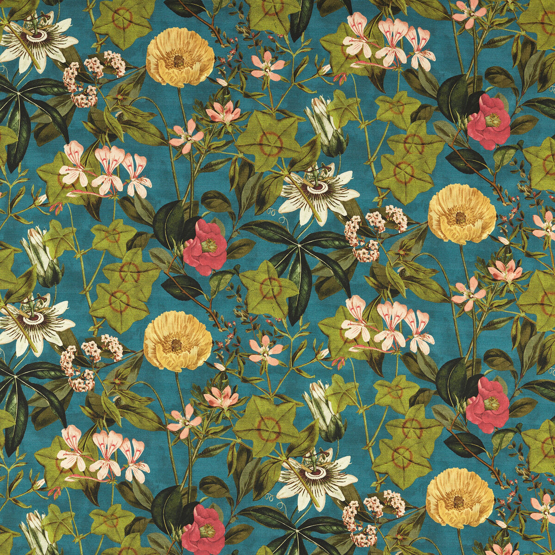Passiflora Outdoor fabric in king color - pattern F1672/02.CAC.0 - by Clarke And Clarke in the Clarke &amp; Clarke Alfresco collection